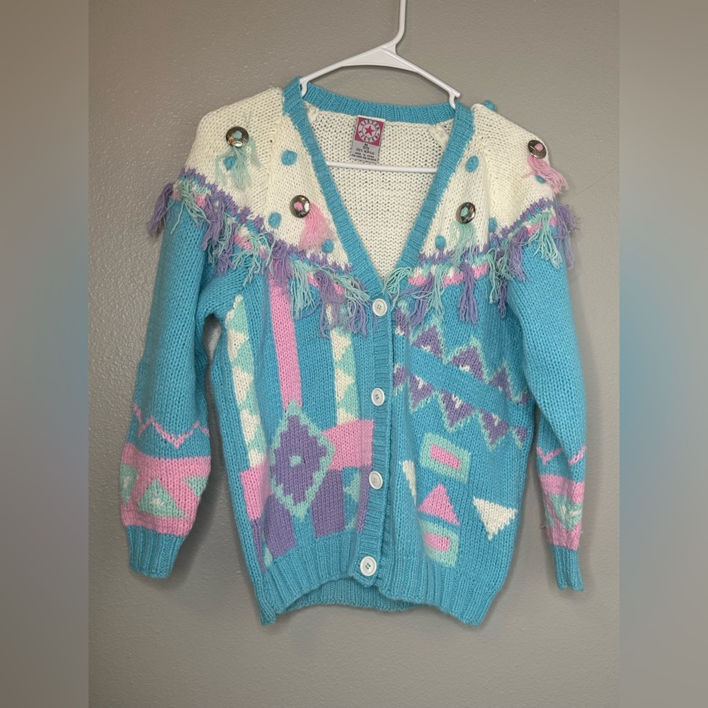 Vintage 80s 90’s Pastel Sister Sister Pastel Sweater Kids Size 8 Medium